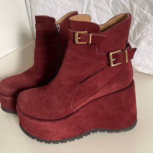 Free People Platform Wedge Ankle Boots